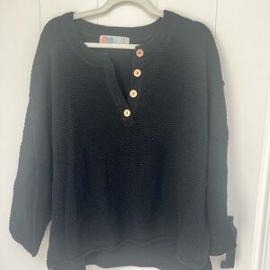 Free People Black Crew Neck Sweater